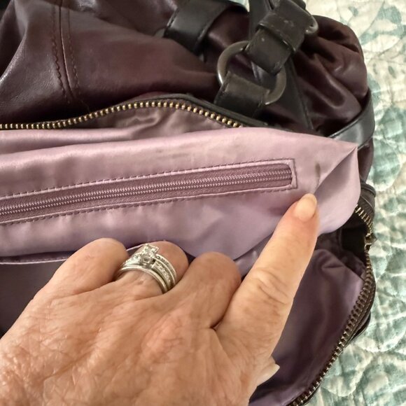 Coach Limited Edition 'Cambridge' Leather Zip Top Tote Satchel in Plum 14083 - Picture 10 of 12